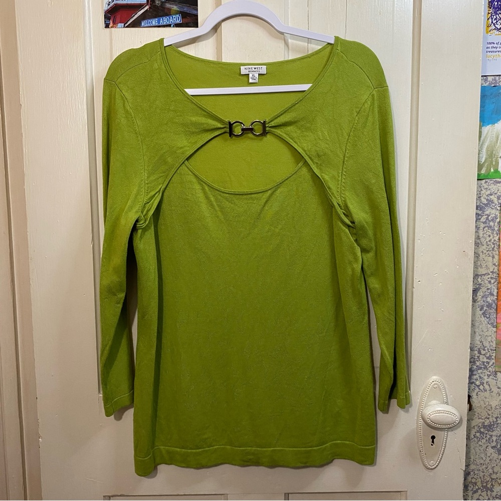 NINE WEST | Nine West Separates Green Women's Long Sleeve Top